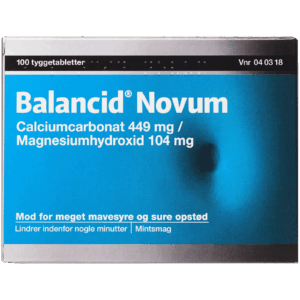 Balancid Novum Tyggetabletter 449+104 mg (100 stk)