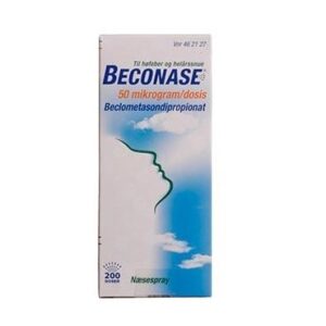 Beconase 50 mikrogram/dosis (Håndkøb, apoteksforbeholdt) 200 dosis Næsespray, suspension