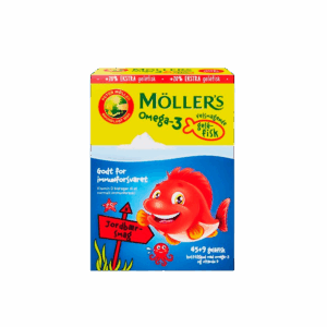 Møllers Tran Gelefisk Jordbær (45+9 stk)