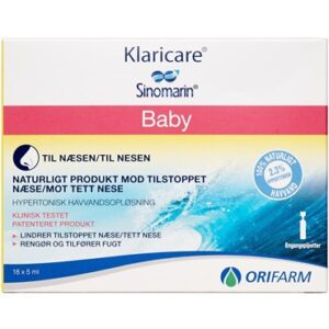 Orifarm Klaricare Næsedråber til baby Medicinsk udstyr 18 x 5 ml