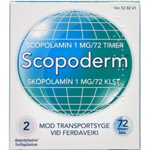 Scopoderm 1 mg/72 timer (Håndkøb, apoteksforbeholdt) 2 stk Depotplastre