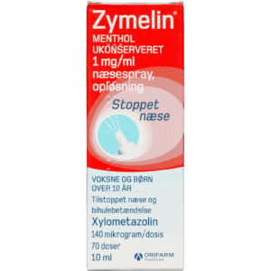 Zymelin Menthol Ukonserveret Næsespray 1 mg (10 ml)
