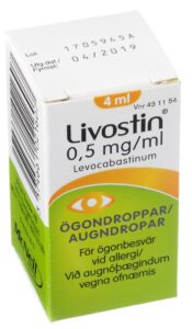 Livostin øjendråber anvendes mod høfeber.