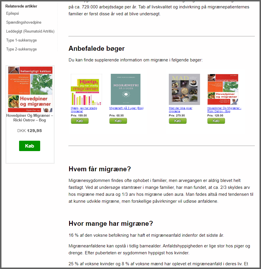 Affiliate produkt reklamer (produktfeeds) på NetPatient.dk