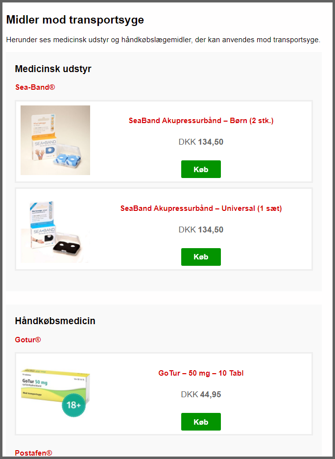 Affiliate produkt-reklamer på NetPatient.dk